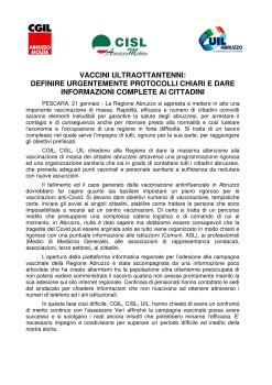 CGIL, CISL, UIL - VACCINI ULTRAOTTANTENNI